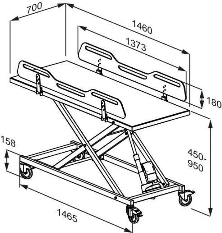 Mynd Pressalit Skiptibekkur MCT3 rafknúinn